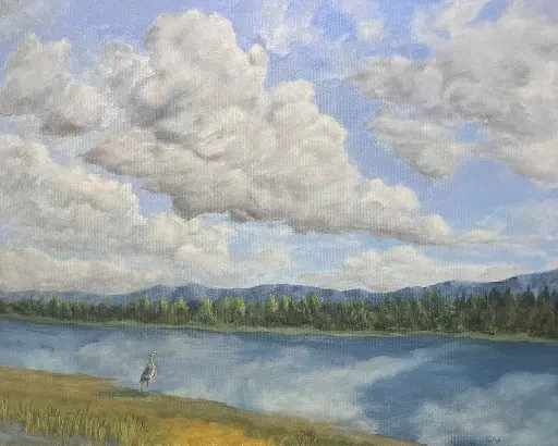 Columbia River Heron   22 x 30"