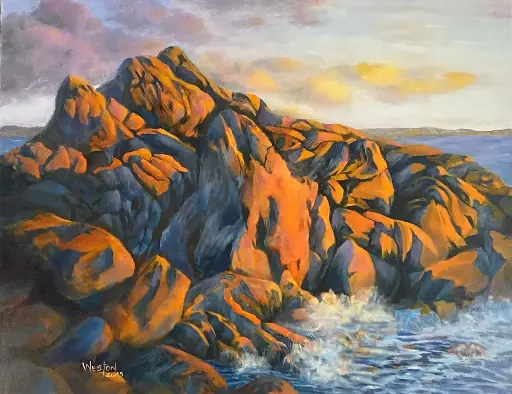 Rocks at Embarcadero, Newport, Oregon   22 x 28"