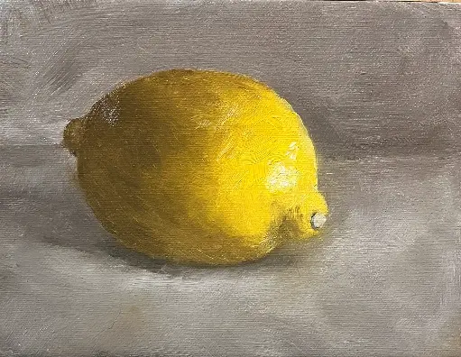 Lemon on Gray Background   6 x 8"