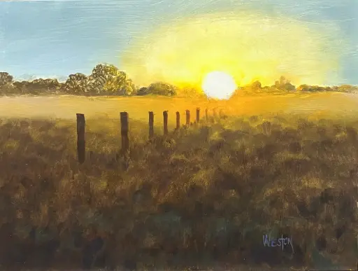 Golden Fields at Sunset 9 x 12"